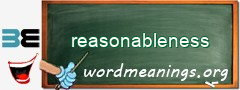 WordMeaning blackboard for reasonableness